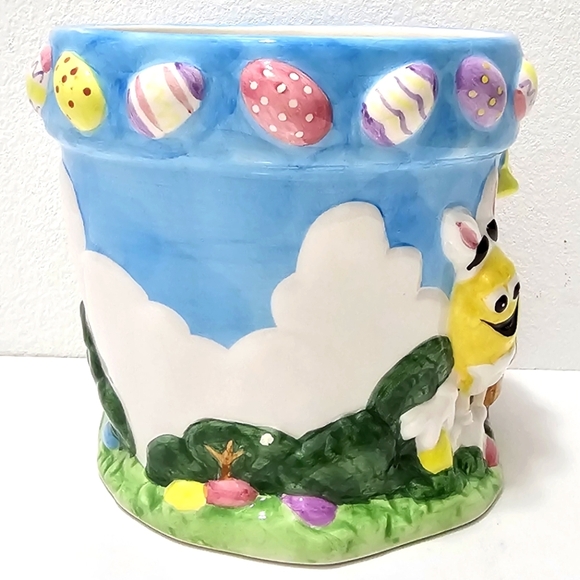 Vintage MARS M&Ms Easter Egg Hunt Collectible Ceramic Pot - Picture 7 of 15
